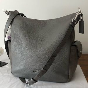 Coach Gray Leather Shoulder Bag